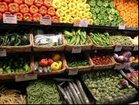 vegetais expostos em um mercado